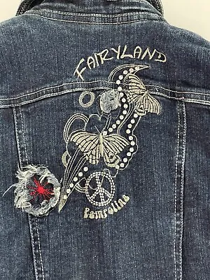 Pampolina Denim Girls Jacket Fairyland On Back Size Tag Removed See Measured Pic • £9.64
