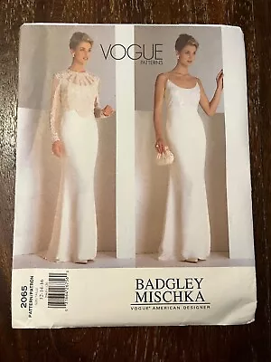 Vogue 2065 UNCUT Sewing Pattern Misses' Top & Wedding Dress Size 12-14-16 • $19.99