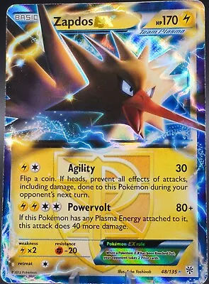 Zapdos EX 48/135 Holo Rare 2012 Plasma Storm MP - Pokemon TCG • $3.49