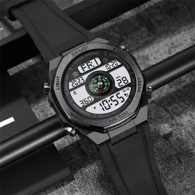 Hot New-SKMEI Men Sport Watch Compass Pedometer Calories Boys Digital Wristwatch • $37.43