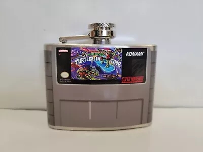 TMNT Turtles In Time SNES Theme 4 Oz Hip Flask • $6.98