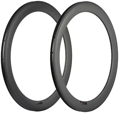 60mm Carbon Rim 25mm Width Clincher Bicycle Rims 700C 16/18/20/21/24/28/32/36 • $156