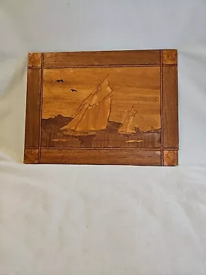 Inlay Wood  Sailboats Picture Marquetry Nautical Sailing Vintage • $17.99
