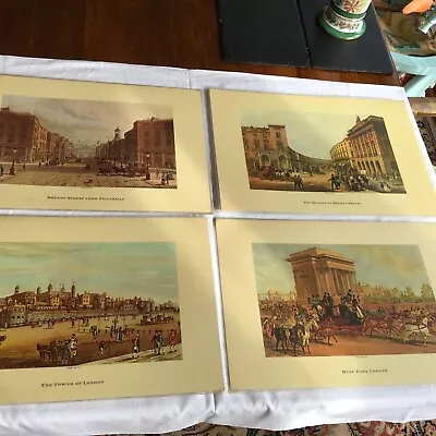 Six Vintage Vinyl Placemats With Historic Scenes Of London 44 X 40 Cm. • £12