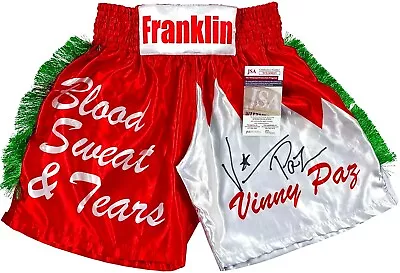 VINNY  PAZ  PAZIENZA Signed Autographed BOXING TRUNKS JSA WITNESSED WB188045 • $129.99