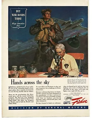 1944 GM Body By Fisher B-25 Mitchell Bomber Pilot Dean Cornwell WWII Print Ad • $8.95