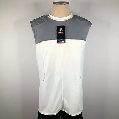 McDavid Mens 2XL Gray White Hexpad Sleeveless 5 Pad Compression Shirt NWT $65 • $27