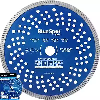 BlueSpot Turbo Tile Diamond Cutting Disc Angle Grinder Blade Stone 9  230mm • £9.99