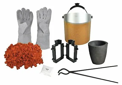 Sand Cast Set 5 Lbs Petrobond Tongs Crucible Flux Safety Gear Frame Melt Metals • $555.56