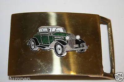Vintage 1970's Solid Brass 1930's Ford Model A Deluxe Roadster Belt Buckle  • $19.12