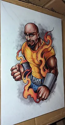 Marvel's Defenders Metal Art Poster - Luke Cage Power Man The Hero For Hire • £19.99