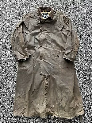 Barbour Mens Stockman Trench Wax Waxed Jacket Coat Brown Size XXL 2XL • $34.81