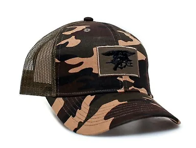 Military Camo Hat Magnum PI Tom Selleck Embroidered Patch Cap Truckers • $20.99