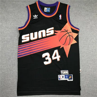 Retro Charles Barkley #34 Phoenix Suns Basketball Jerseys Stitched Black • £19.59