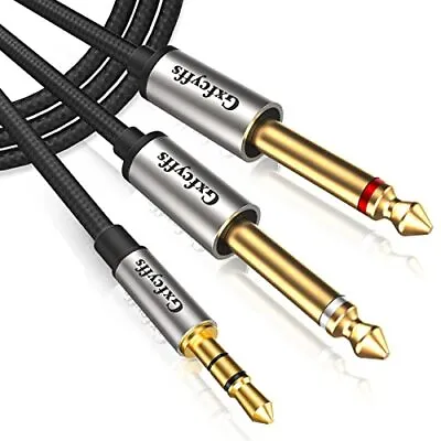 £12 • Buy 3.5mm To 6.35mm Mono Cable 2M- 1/8  Mini TRS To Dual 1/4 Inch TS Jack Y Splitter