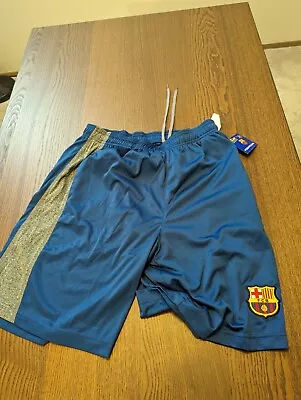 FC Barcelona Official Licensed Shorts Size Men's M Blue Grey New With Tags • $24.99