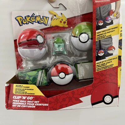 $12.68 • Buy NIB Jazwares Pokemon Clip 'N' Go Bulbasaur Ball Belt Set 4pc PKW2715 