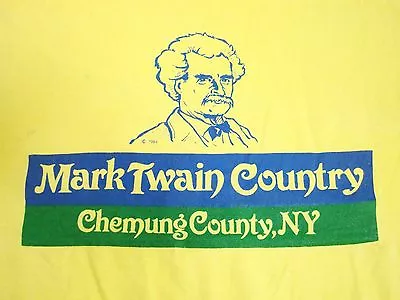 Vintage Mark Twain Country Chemung County New York NY Author Tourist T Shirt L • $26.80