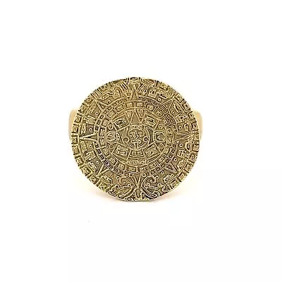 H.Stern 18k Yellow Gold & Diamond Aztec Calendar Ring • $2695