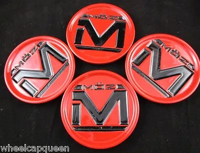 Moz  Alloy Red/black  Custom Wheel Center Caps   (set Of 4) • $84.15