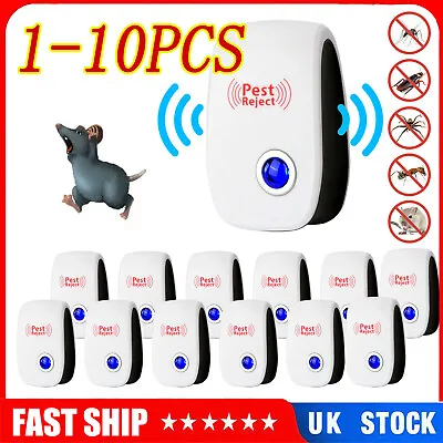 1~10X Ultrasonic Electronic Pest Reject Repeller Anti Mosquito Bug Insect Killer • £6.99