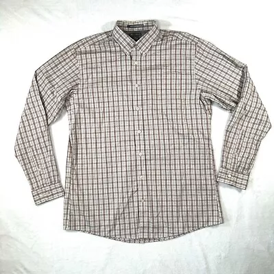 Eddie Bauer Wrinkle Free Relaxed Shirt Mens LT Tall Plaid Button Up Down • $16.50