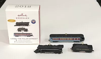 2018 Hallmark Keepsake LIONEL THE POLAR EXPRESS 3 Piece Set Miniature Ornament • $26.55