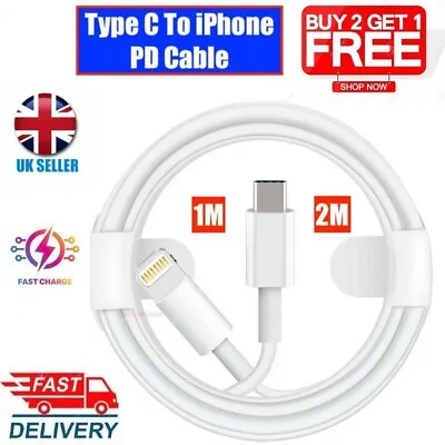 Heavy Duty C Charger Sync Wire Cable Lead For IPhone 13 12 11 XR XS 8 7 IPad AIR • £4.49