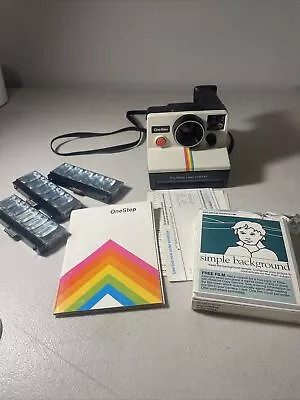 Polaroid One Step Rainbow Instant Land Camera Black/Beige/Rainbow. Untested • $5.99