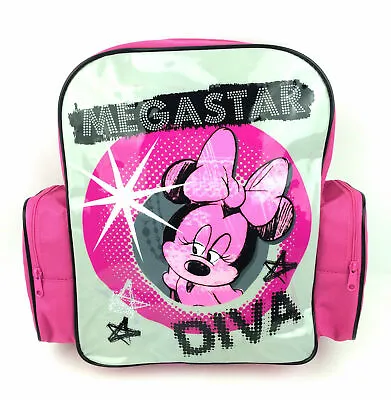 Official Minnie Mouse Diva Megastar Girls Backpack Rucksack Nursery School Bag • £2.99