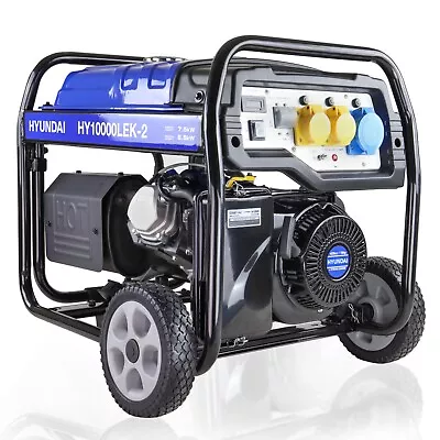 Petrol Generator 8kW / 10kVA Recoil And Electric Start Open Frame Site Hyundai • £849.99