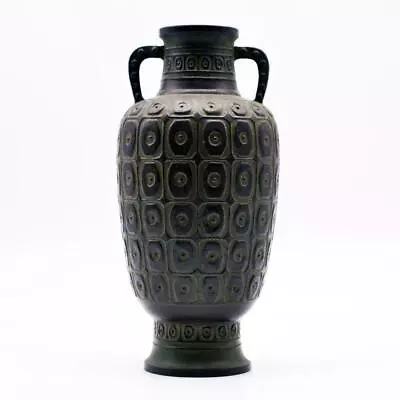 Unique Pattern Bronze Vase 9 Inch Japanese Antique MEIJI Old Fine Art • $279.99