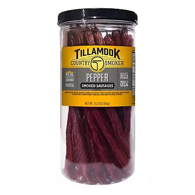 Tillamook Country Smoker Real Hardwood Smoked Sausages Pepper 15.2 Oz 20 Count • $29.47