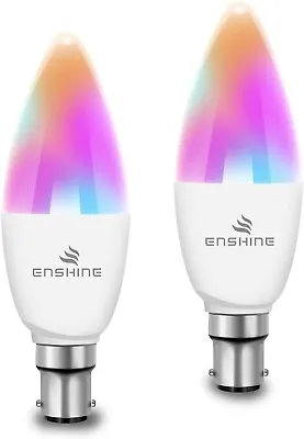Enshine Smart Candle 2 LED Bulb B15 WiFi Colour Change Alexa 5W(40W) RGBCW 470Lm • £9.90