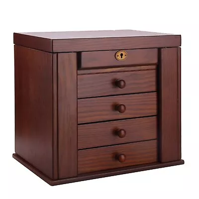 $119.99 • Buy Extra Large Wooden Jewellery Box Necklace Ring Storage Cabinet Display Organiser