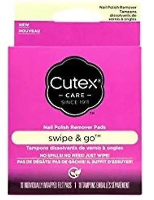 Cutex Swipe & Go Nail Polish Remover Pads 10 Count • $7.18