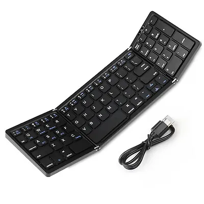 Three Folding Wireless Bluetooth Keyboard For Tablet Phone Laptop Keyboard Parts • £38.62