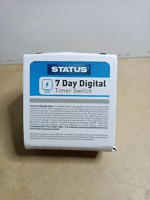STATUS Timer Switch | 7 Day Digital Timer Light Switch | White UK Plug | S7DDT3 • £10