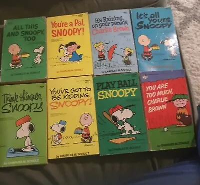 Seven Vintage Paper Back Charles Schulz Snoopy Books One Charlie Brown  • $12