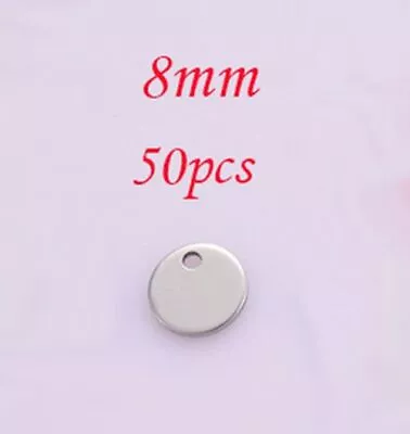 Stainless Steel Round Dog Tag Pendants Stamping Blanks Pendant For Necklaces DIY • $5.99