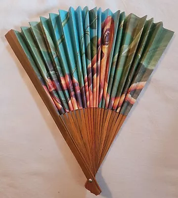 Frog Folding Fan 2008 Paper Fan On Wood Handle Chinese Hand Fan • $9.99