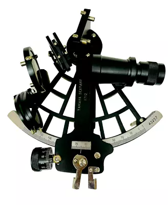 Vintage Nautical Tamaya Sextant Black 9  Navigation Brass Working Antique Marine • $100.48