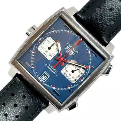 TAG Heuer Monaco Caliber 11 Chronograph Steve McQueen Blue / CAW211P.FC6356 #118 • $5038.93