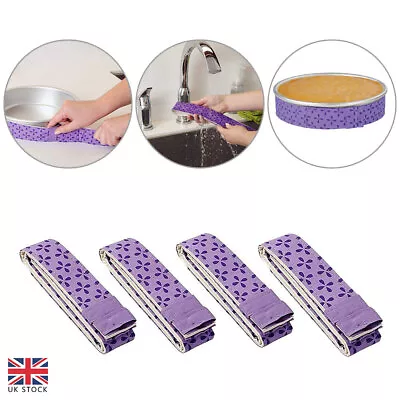 4Pcs Wilton Bake-Even Strips Belt Bake Even Bake Moist Level Cake Baking Tool UK • £8.93