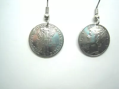$21 • Buy Silver Mercury Dime Earrings~1916-1945-classic!