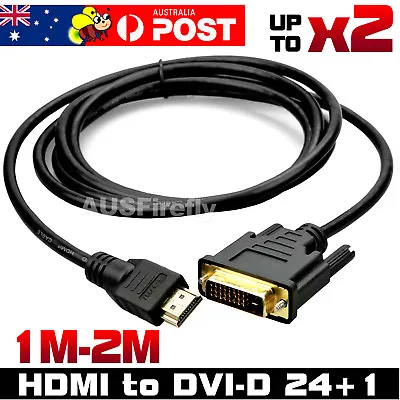 $6.45 • Buy Gold HDMI To DVI-D 24+1 Pin Digital Cable Lead For HDTV BluRay PS3 Xbox 360 TV