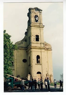 Croatian War Of Independence Vukovar Destroyed Catholic Church Vintage Photo ! • $18.99