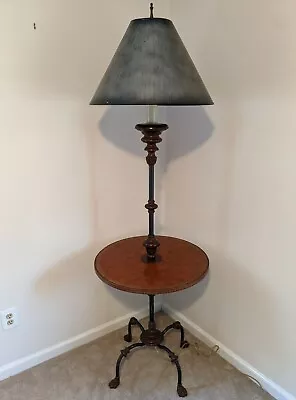 Maitland-Smith Iron & Bronze Claw Foot Candlestick Floor Lamp W/Center Table • $1595