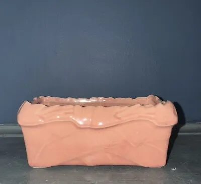 Vintage McCoy Pottery Pink Raised Leaf Planter Window Box  USA • $19.50