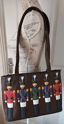 Yoshi Brown Leather Nutcracker Toy Tin Soldier Shoulder Bag Handbag • £49.99